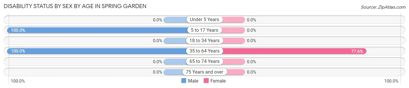 Disability Status by Sex by Age in Spring Garden