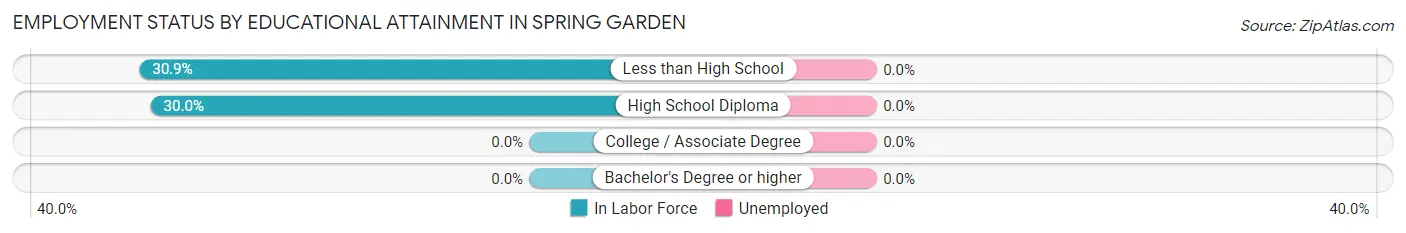 Employment Status by Educational Attainment in Spring Garden