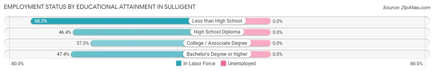 Employment Status by Educational Attainment in Sulligent