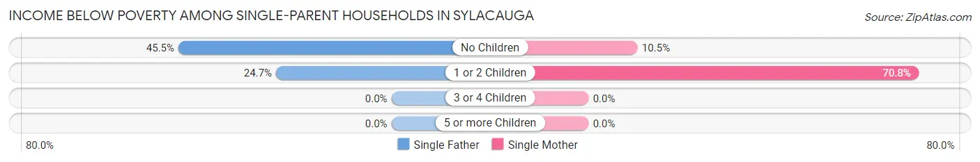 Income Below Poverty Among Single-Parent Households in Sylacauga
