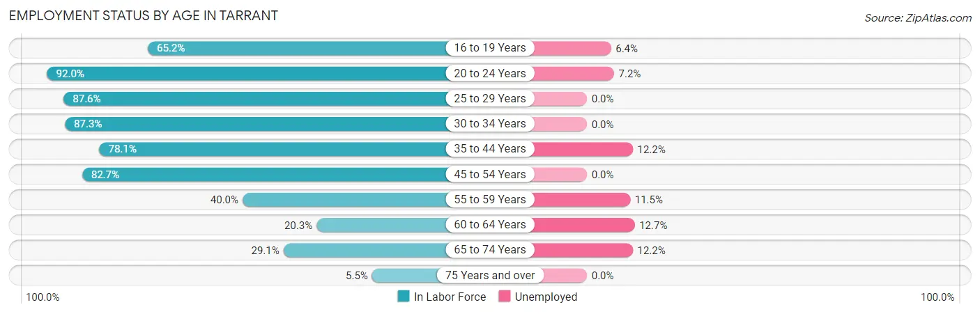 Employment Status by Age in Tarrant