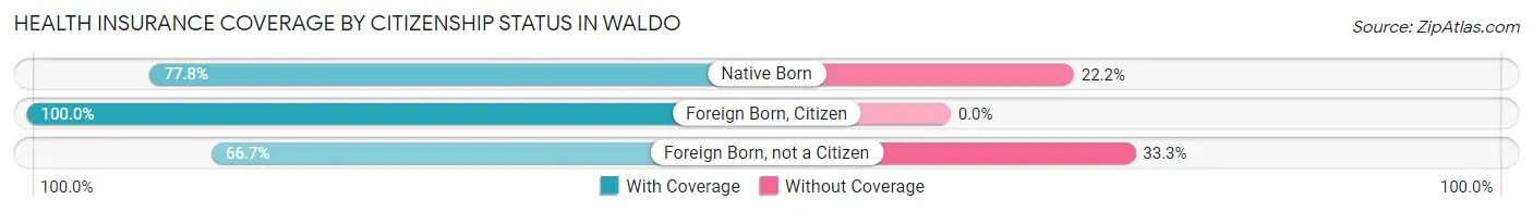 Health Insurance Coverage by Citizenship Status in Waldo