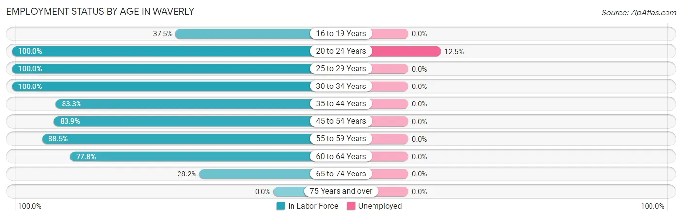 Employment Status by Age in Waverly