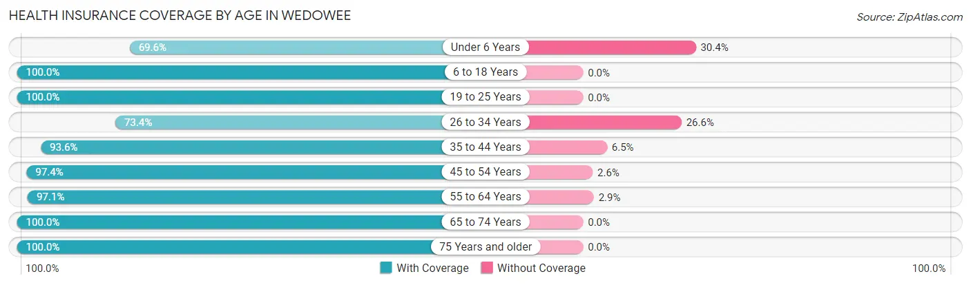 Health Insurance Coverage by Age in Wedowee