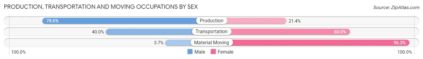 Production, Transportation and Moving Occupations by Sex in White Hall