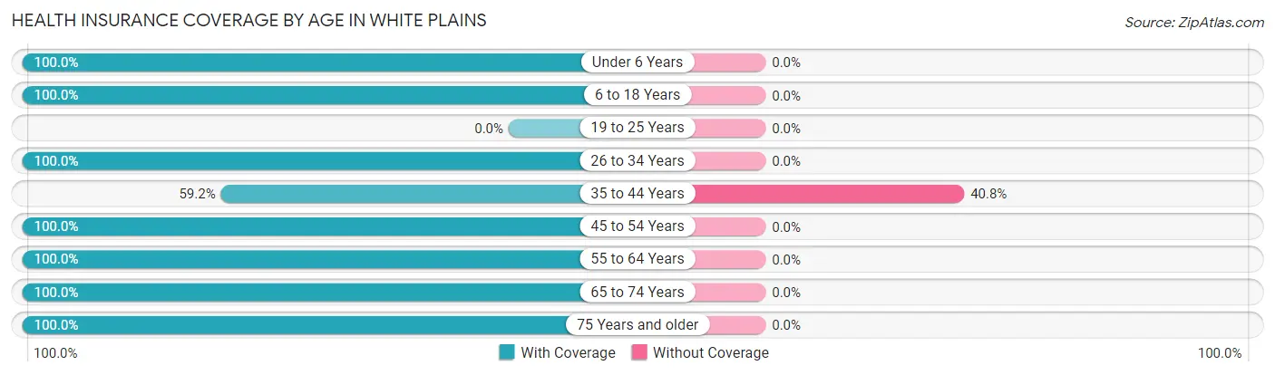 Health Insurance Coverage by Age in White Plains