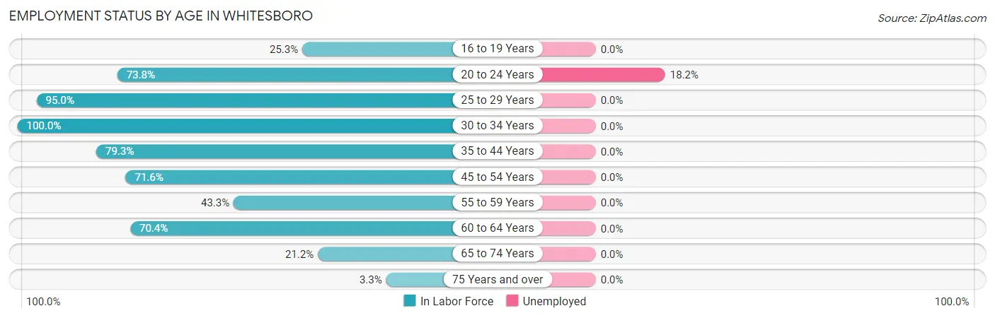 Employment Status by Age in Whitesboro
