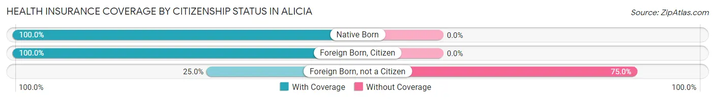 Health Insurance Coverage by Citizenship Status in Alicia
