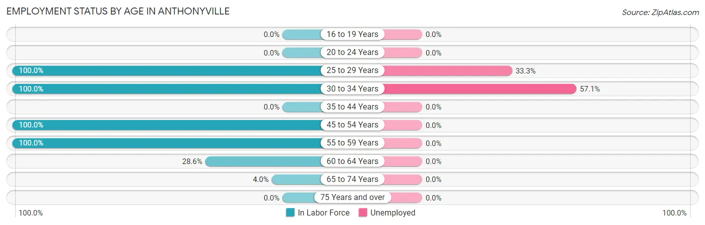 Employment Status by Age in Anthonyville