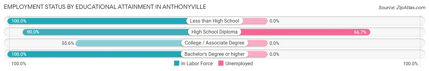 Employment Status by Educational Attainment in Anthonyville