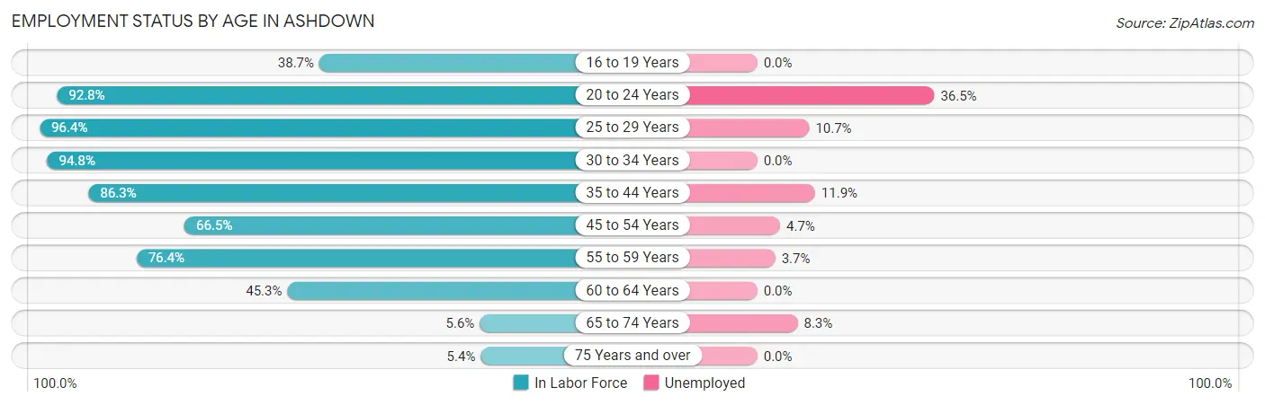Employment Status by Age in Ashdown