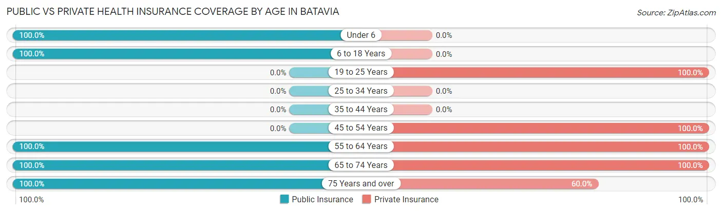 Public vs Private Health Insurance Coverage by Age in Batavia