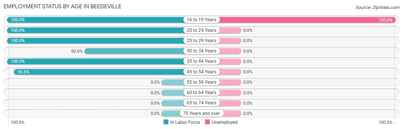Employment Status by Age in Beedeville