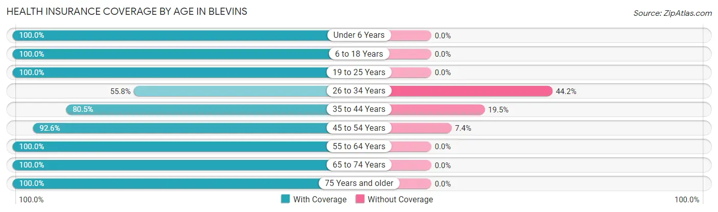 Health Insurance Coverage by Age in Blevins