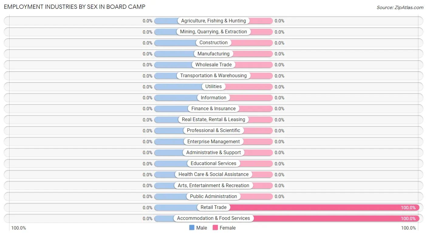 Employment Industries by Sex in Board Camp