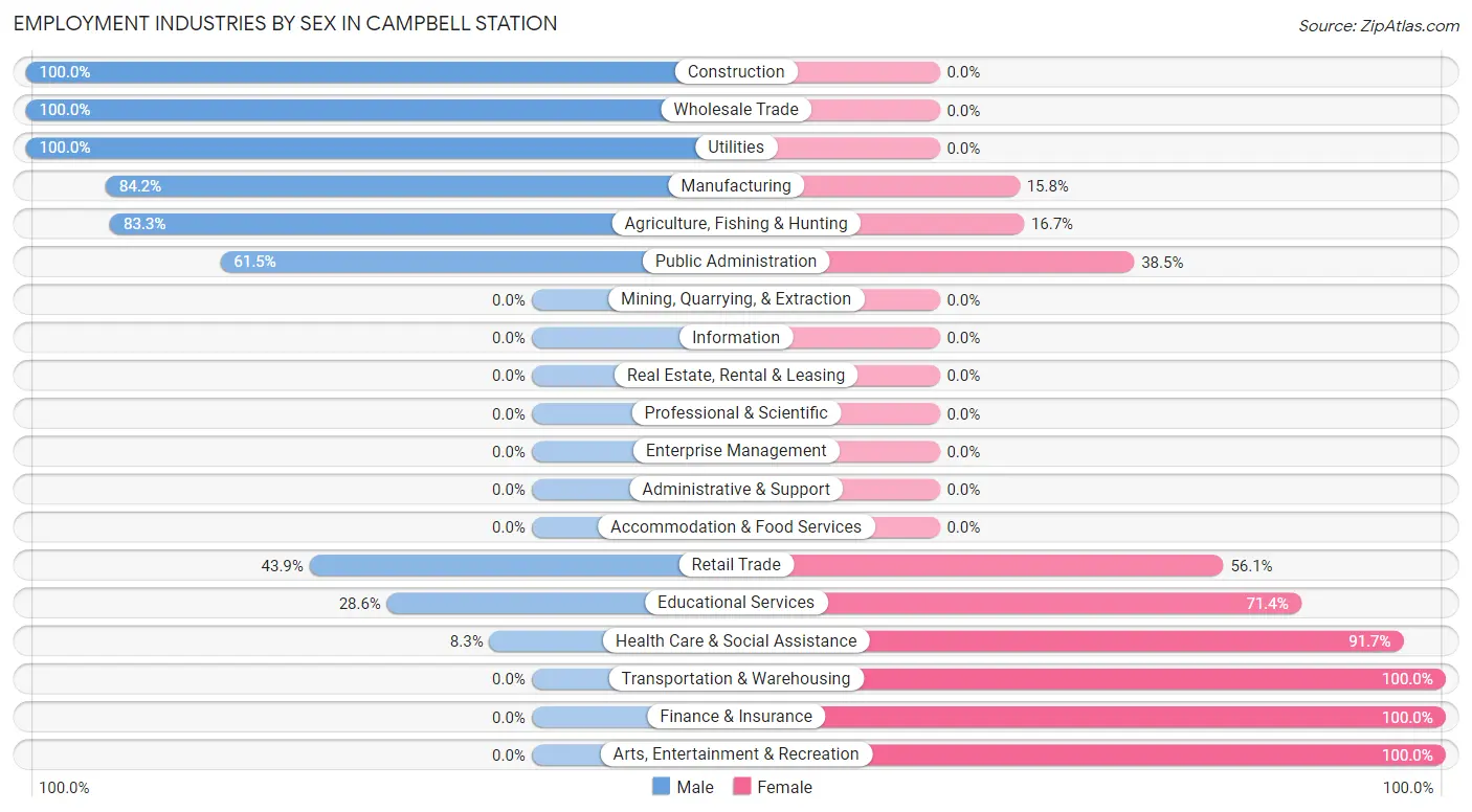 Employment Industries by Sex in Campbell Station