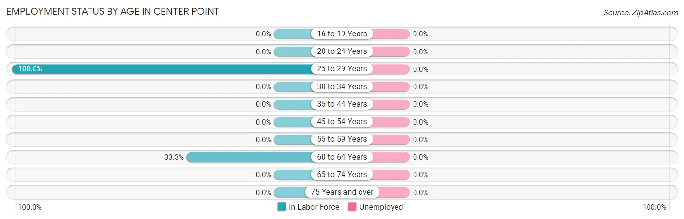 Employment Status by Age in Center Point