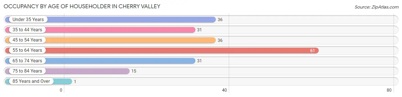 Occupancy by Age of Householder in Cherry Valley