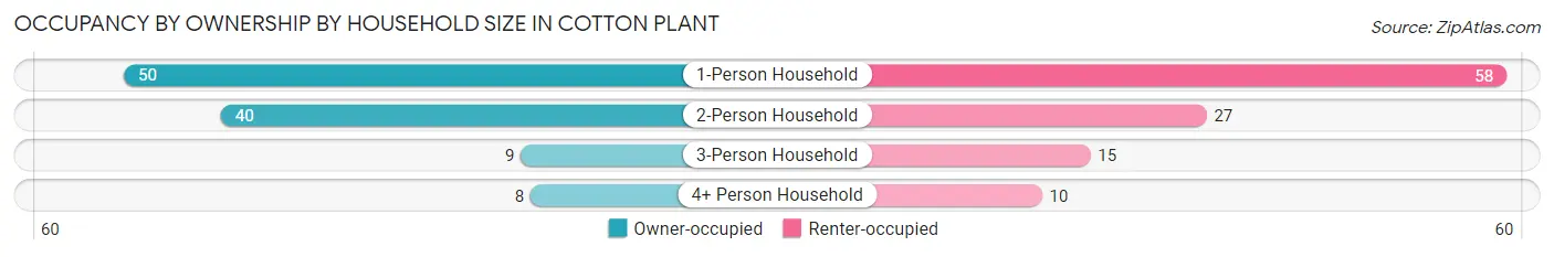 Occupancy by Ownership by Household Size in Cotton Plant