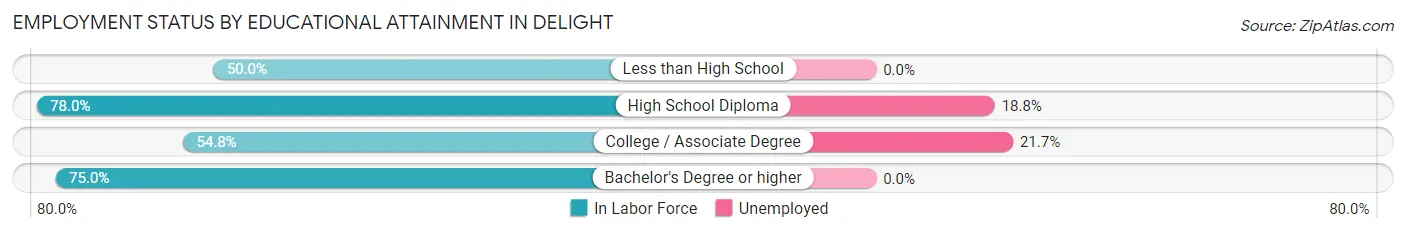 Employment Status by Educational Attainment in Delight