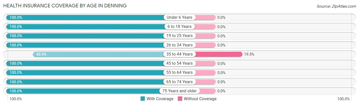 Health Insurance Coverage by Age in Denning