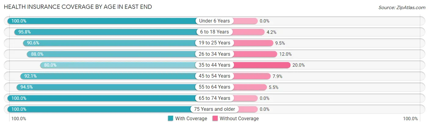 Health Insurance Coverage by Age in East End