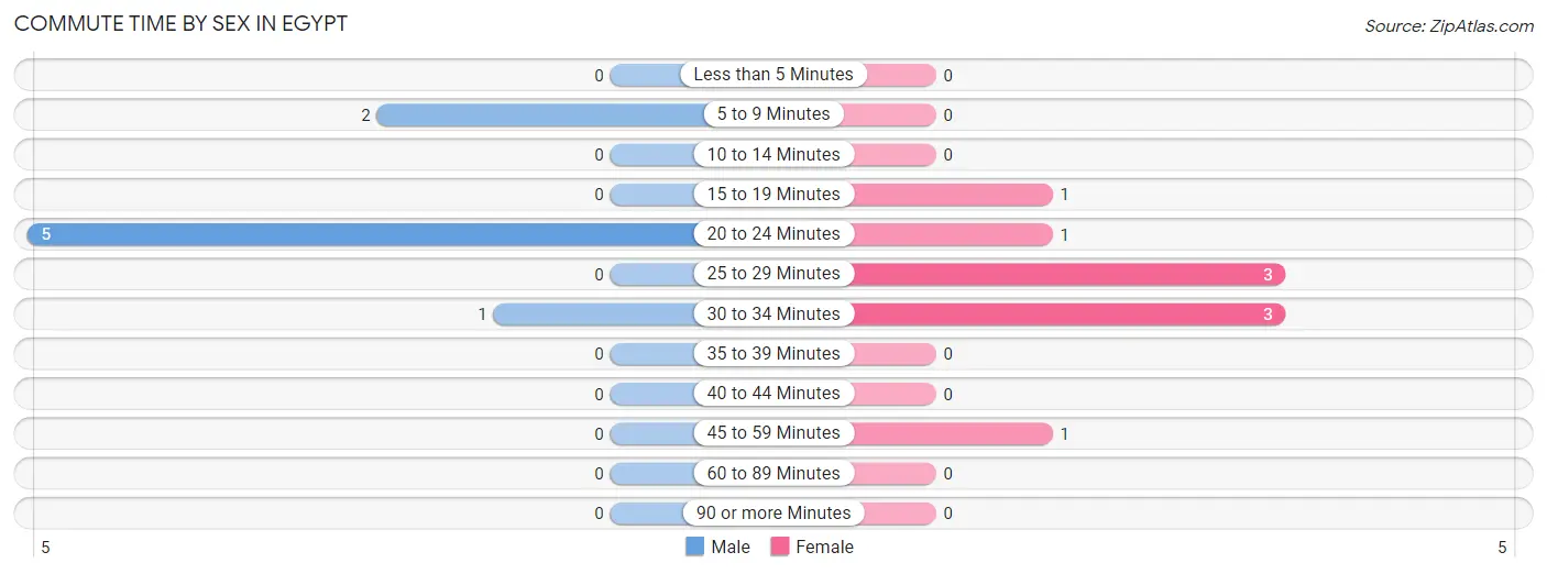 Commute Time by Sex in Egypt