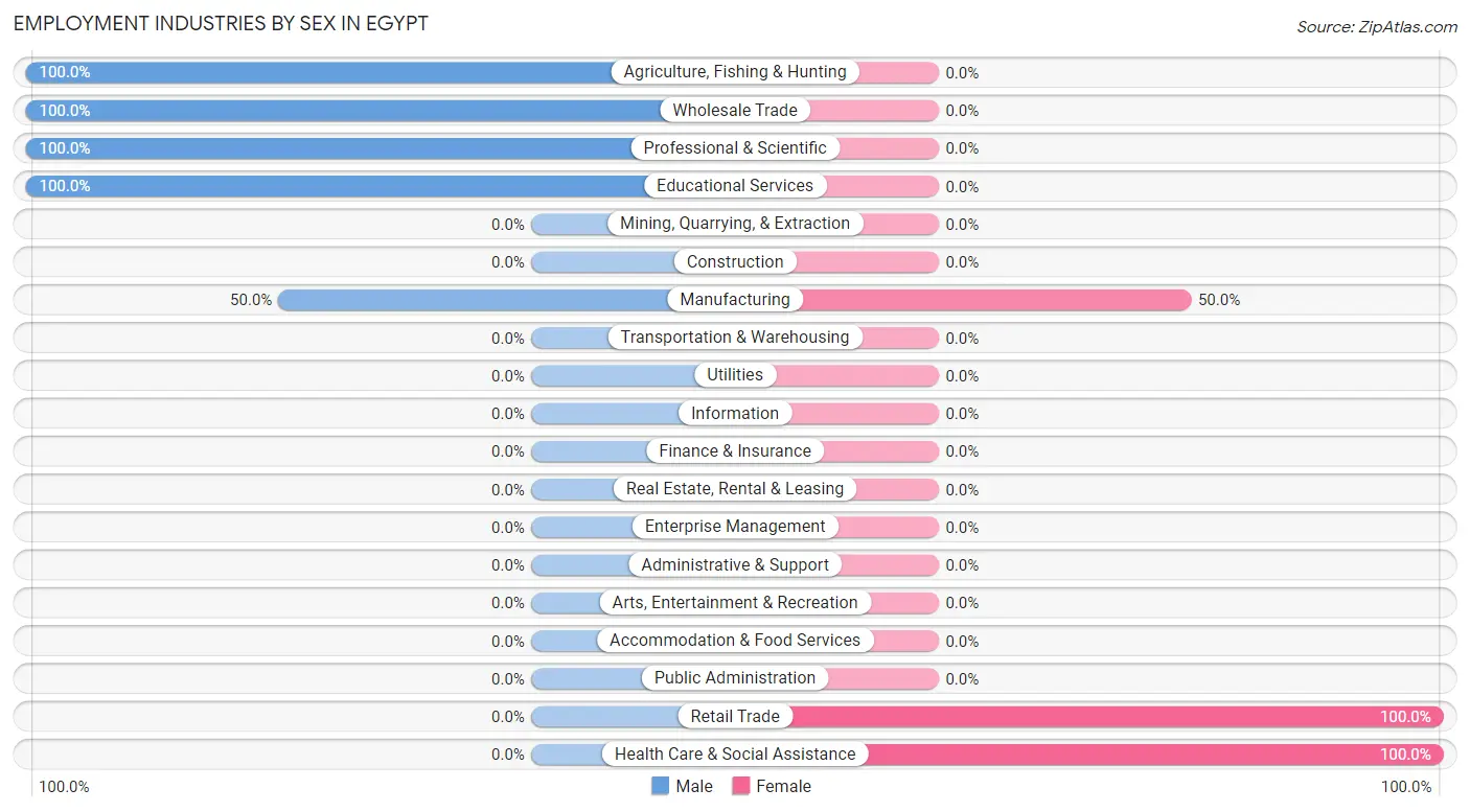 Employment Industries by Sex in Egypt