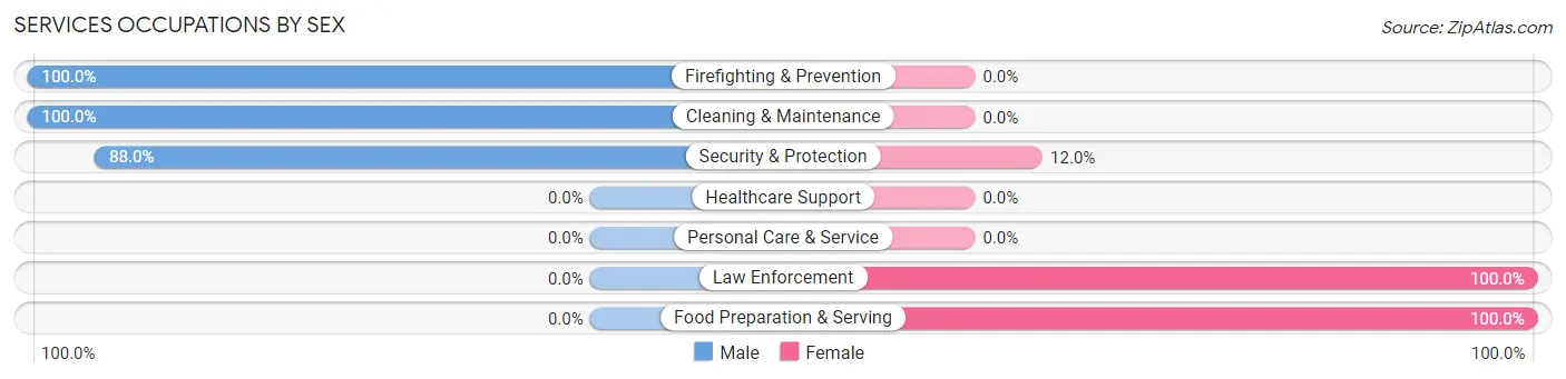 Services Occupations by Sex in Emmet