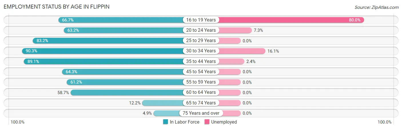 Employment Status by Age in Flippin