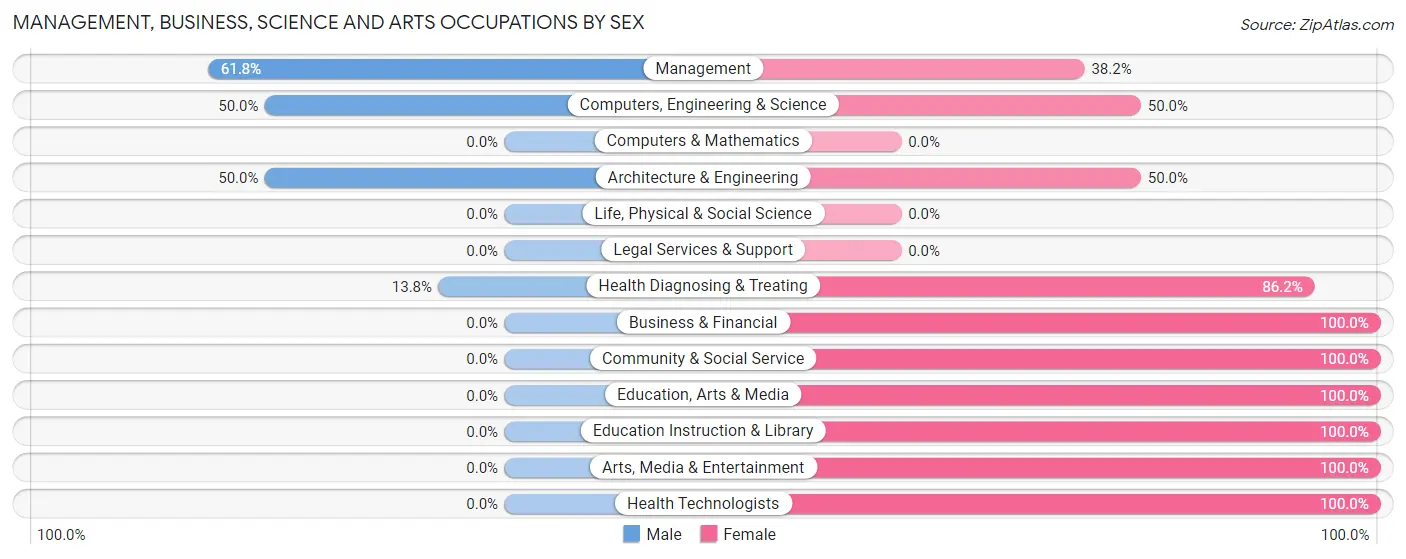 Management, Business, Science and Arts Occupations by Sex in Flippin