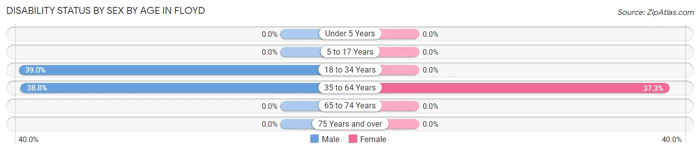 Disability Status by Sex by Age in Floyd