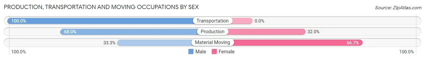 Production, Transportation and Moving Occupations by Sex in Garfield