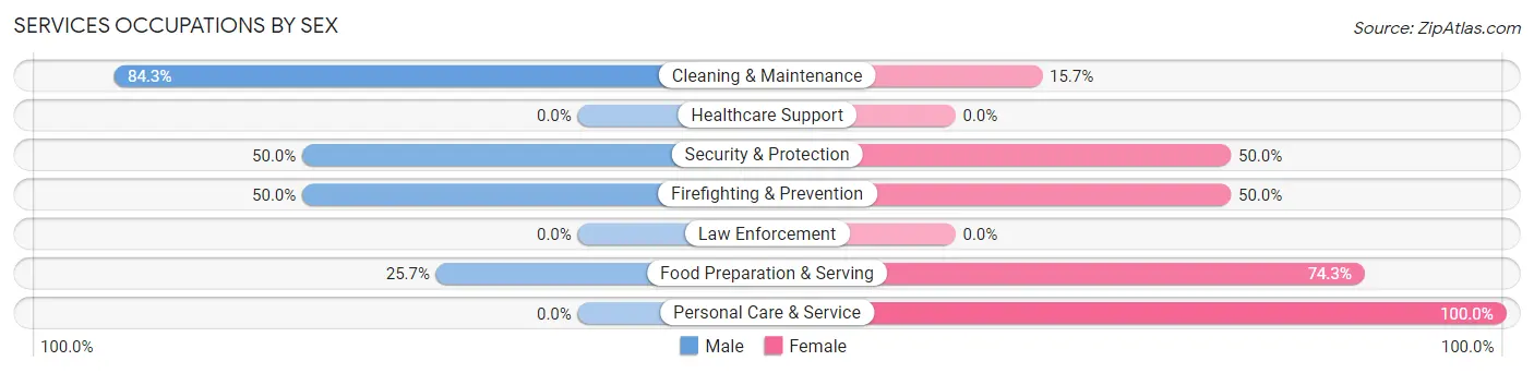 Services Occupations by Sex in Gosnell