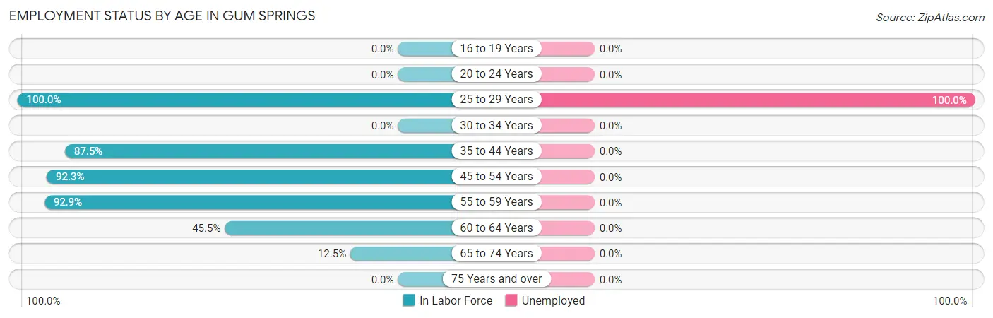 Employment Status by Age in Gum Springs