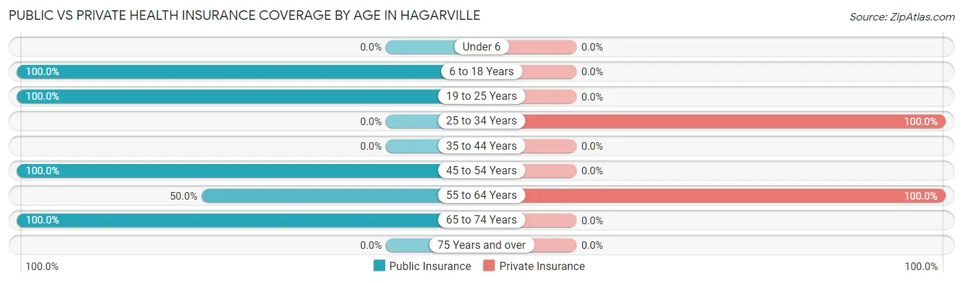 Public vs Private Health Insurance Coverage by Age in Hagarville