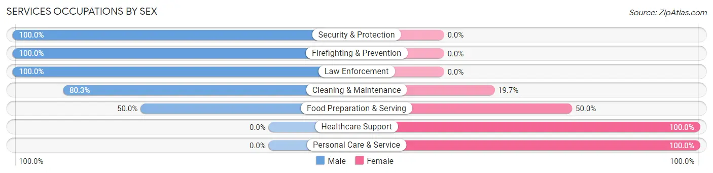 Services Occupations by Sex in Haskell