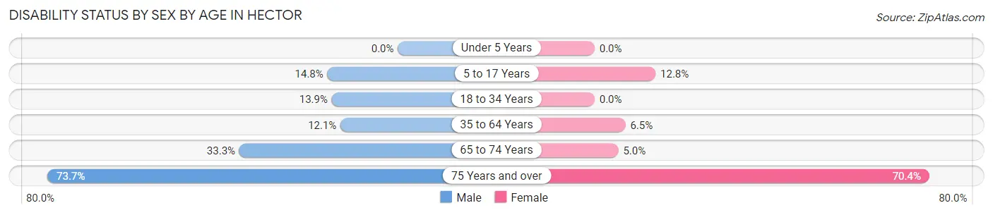 Disability Status by Sex by Age in Hector