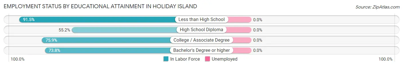 Employment Status by Educational Attainment in Holiday Island