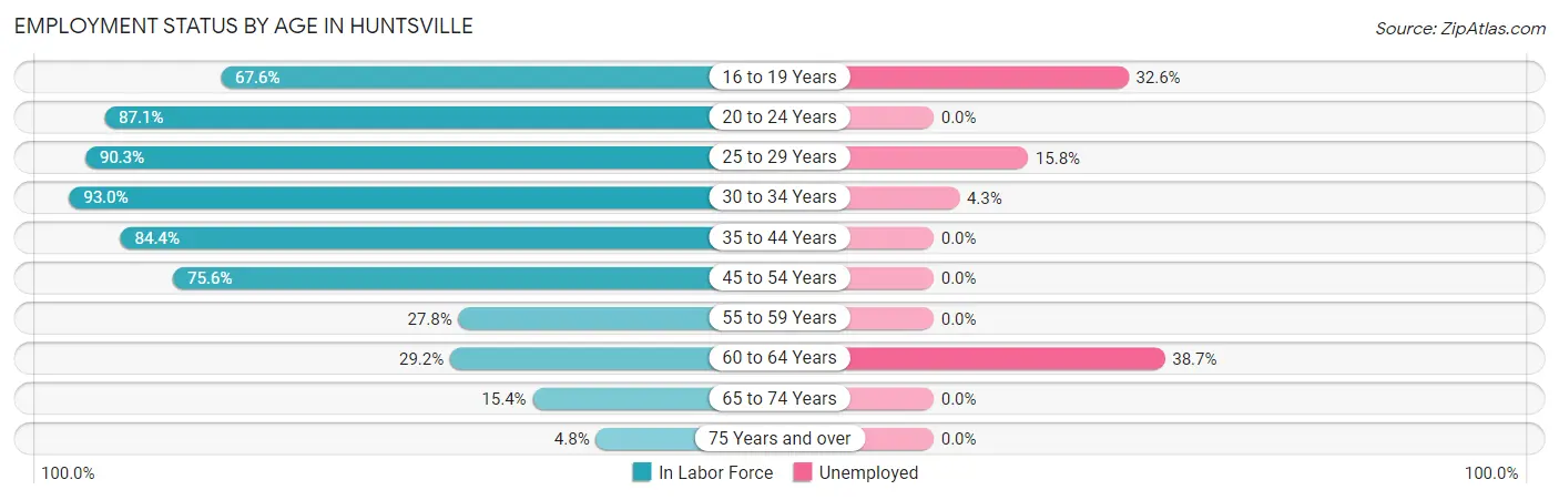 Employment Status by Age in Huntsville