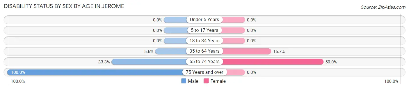 Disability Status by Sex by Age in Jerome