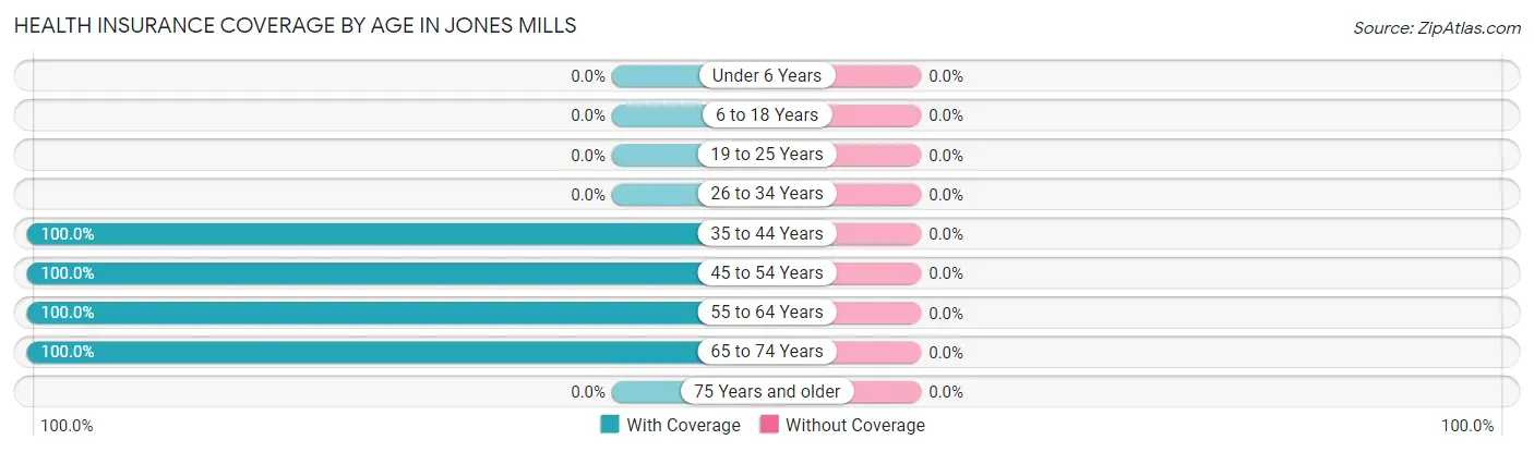 Health Insurance Coverage by Age in Jones Mills