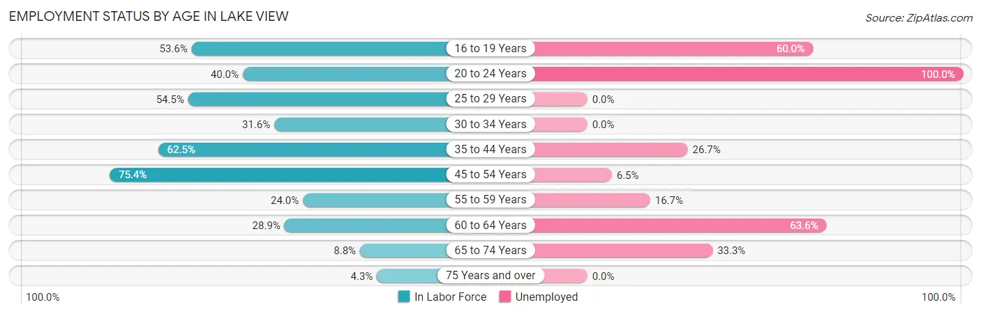 Employment Status by Age in Lake View