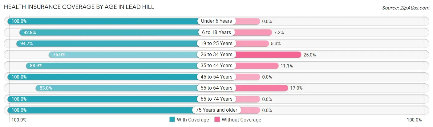 Health Insurance Coverage by Age in Lead Hill
