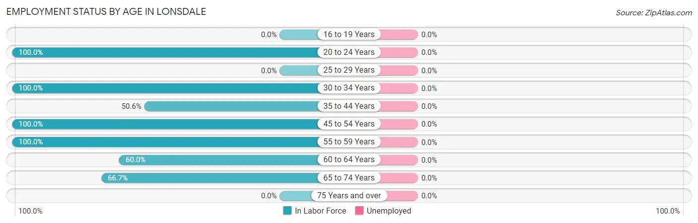 Employment Status by Age in Lonsdale