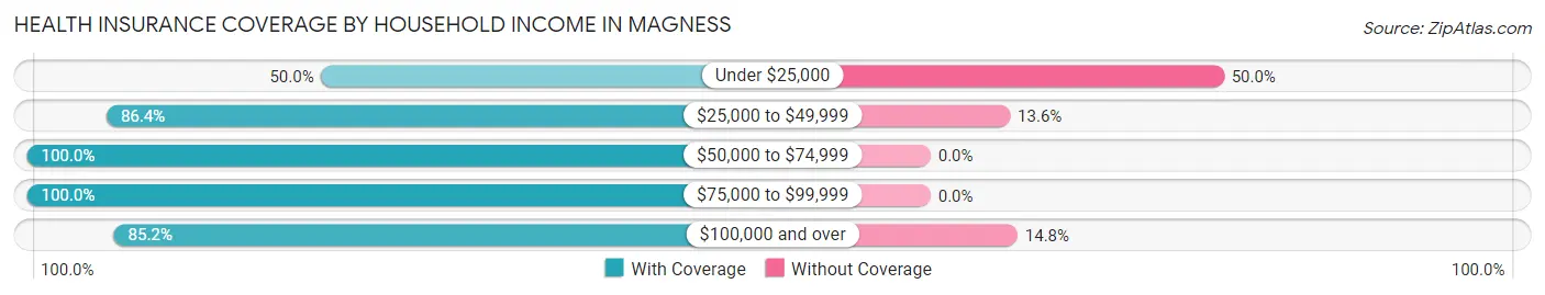 Health Insurance Coverage by Household Income in Magness