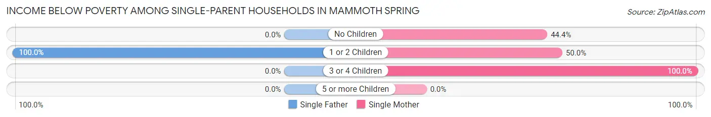 Income Below Poverty Among Single-Parent Households in Mammoth Spring