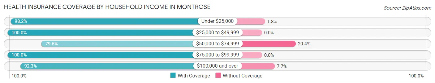 Health Insurance Coverage by Household Income in Montrose