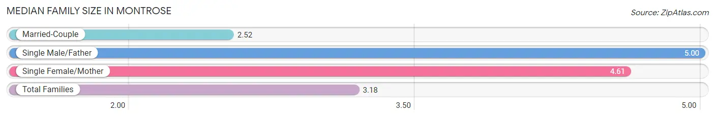 Median Family Size in Montrose