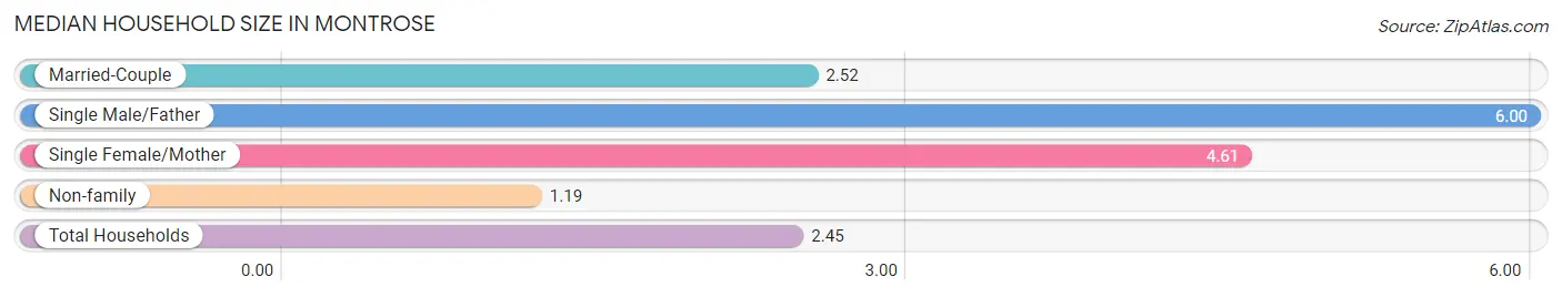 Median Household Size in Montrose